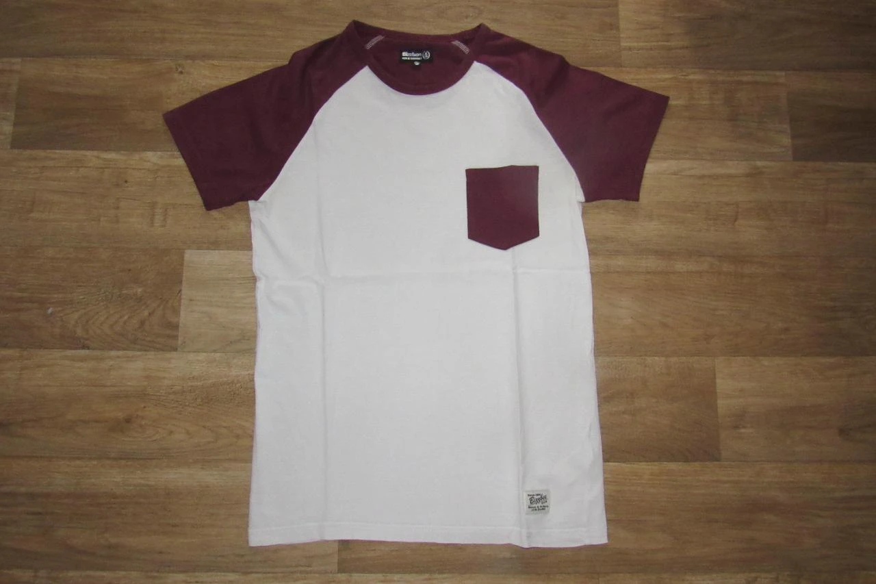 TEE SHIRT MC BLANC ET BORDEAUX - BIZZBEE - TAILLE XS - n°09